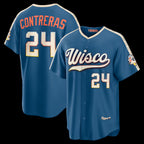 Milwaukee Brewers #24 William Contreras Mineral Blue Fedasgoge 2026 City Connect Stadium Jersey