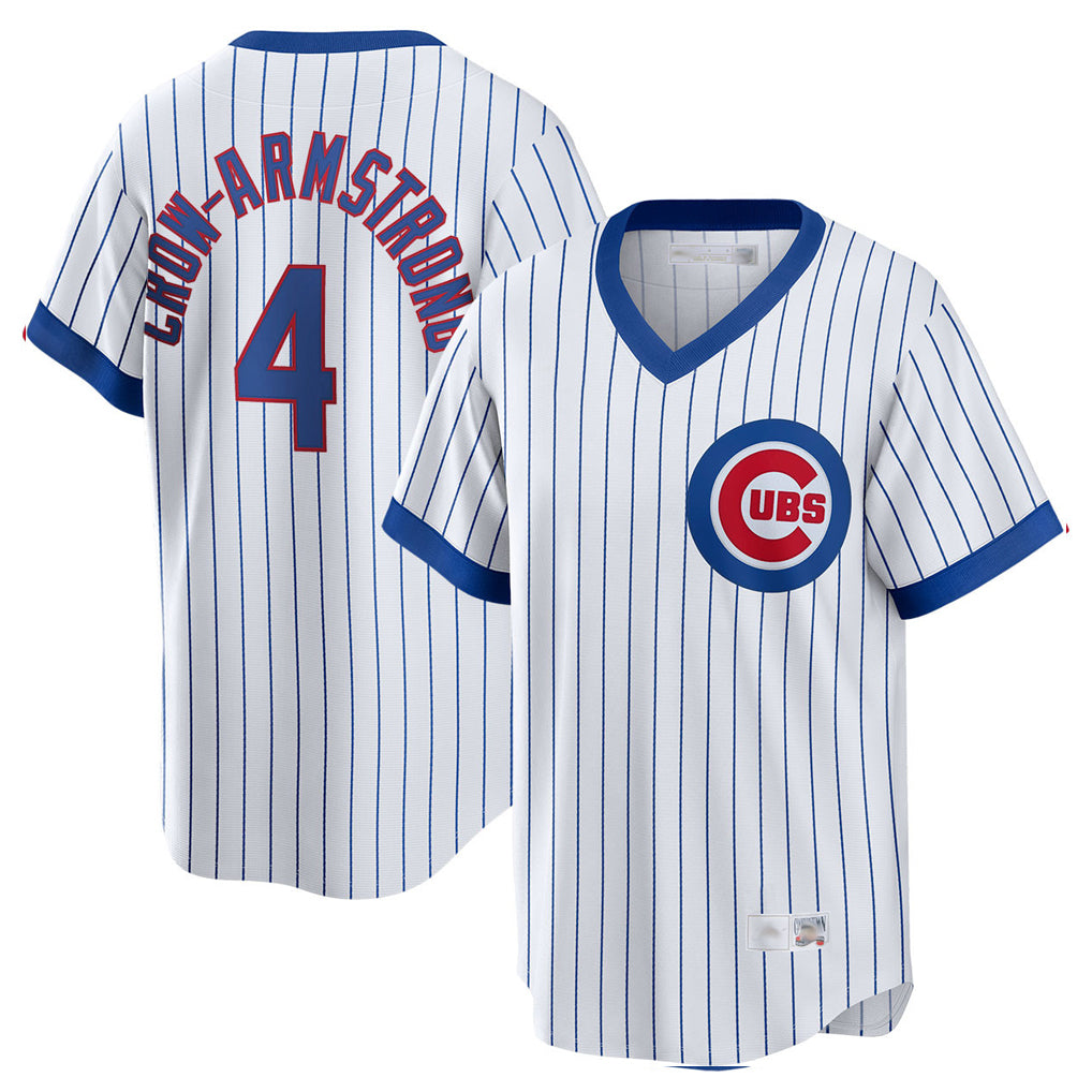 Chicago Cubs #4 Pete Crow-Armstrong Player White Fedasgoge T-shirt Cooperstown Collection Limited Stitched Jerseys