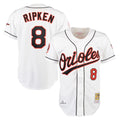 Baltimore Orioles #8 Cal Ripken Player White Fedasgoge Mitchell & Ness Home Game Stitched Jerseys