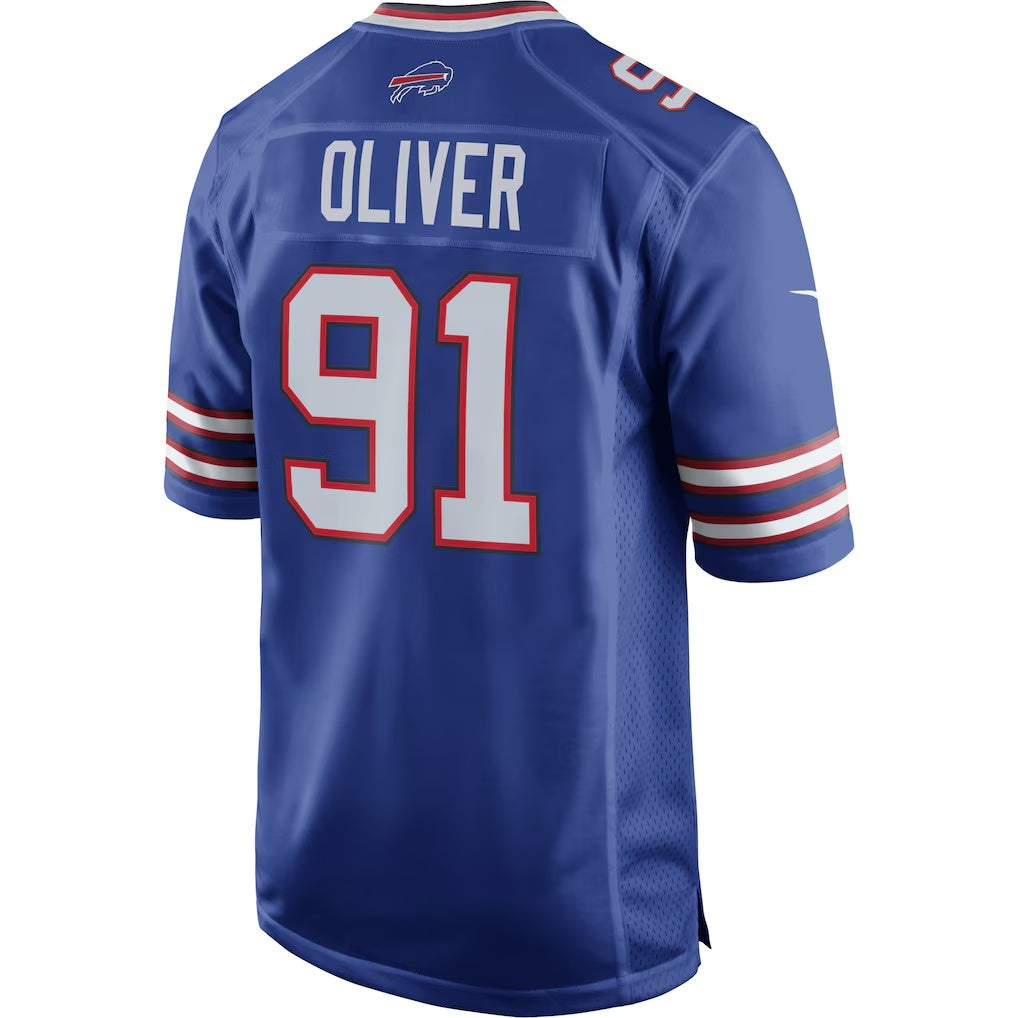 B.Bills #91 Ed Oliver Royal Fedasgoge Team Game Player Jersey