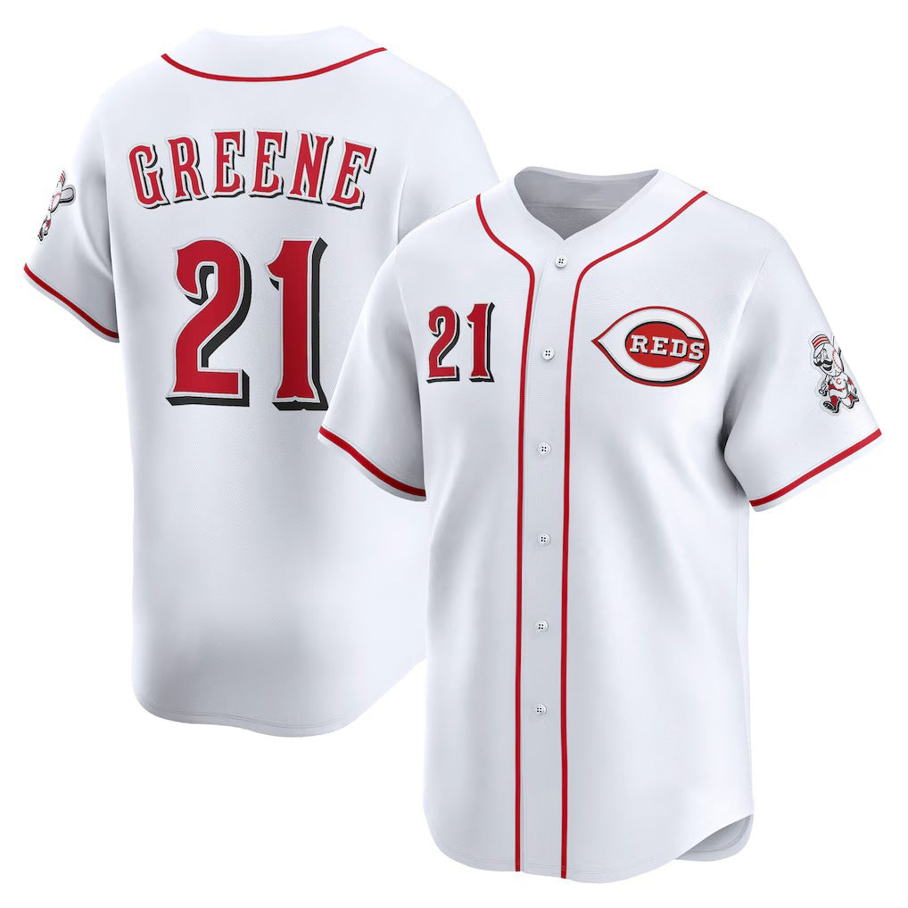 Cincinnati Reds #21 Hunter Greene White Fedasgoge Home Limited Player Jersey