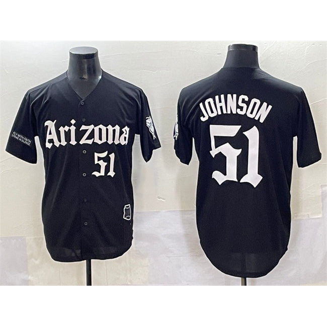 Arizona Diamondbacks #51 Randy Johnson Black Fedasgoge 'Gothic Desert Fang Edition' Vapor Premier Limited Stitched Jersey