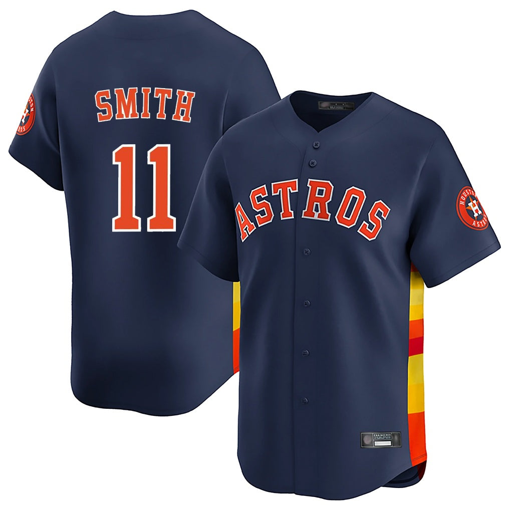 Houston Astros #11 Cam Smith Player Navy Fedasgoge Home Limited Stitched Jerseys