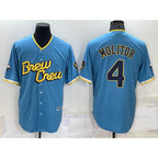 Milwaukee Brewers #4 Paul Molitor Blue Fedasgoge 2022 City Connect Cool Base Stitched Jersey