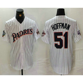 San Diego Padres #51 Trevor Hoffman White Fedasgoge Pinstripe Jersey