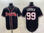 Atlanta Braves #99 Spencer Strider 2026 Fashion Replica Black Fedasgoge Out Stitched Jersey