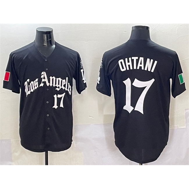 Los Angeles Dodgers #17 Shohei Ohtani Black Fedasgoge Mexico 2025 LA Gothic Style With Fernando Patch Vapor Premier Limited Stitched Jersey