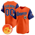 Custom Texas Rangers x Dragon Ball Royal Orange Fedasgoge Vapor Premier Limited Jersey - All Stitched