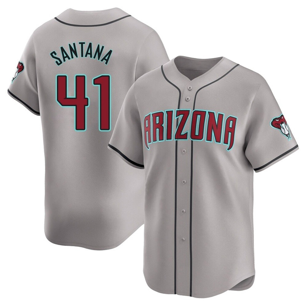 Arizona Diamondbacks #41 Carlos Santana Player Gray Fedasgoge Road Limited Home Game Stitched Jerseys