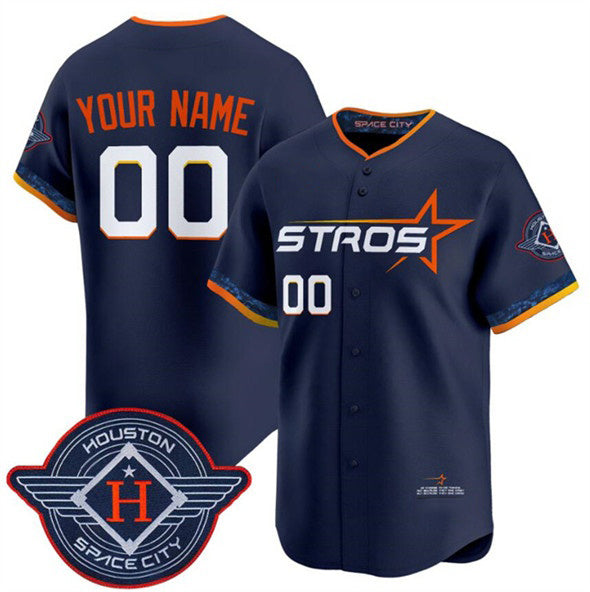 Custom Houston Astros Active Player Navy Fedasgoge 2025 City Connect Limited Stitched Jersey