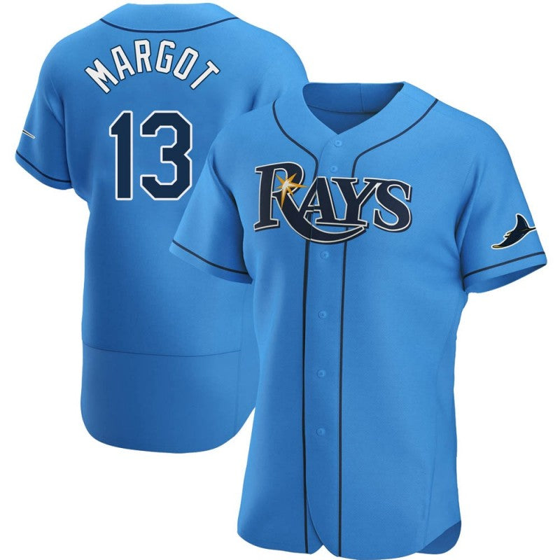 Tampa Bay Rays #13 Manuel Margot Light Blue Fedasgoge Alternate Jersey