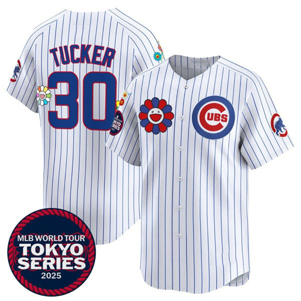 Chicago Cubs #30 Kyle Tucker White Fedasgoge 2025 Tokyo Series Limited Stitched Jersey