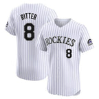 Colorado Rockies #8 Ryan Ritter Player White Fedasgoge Limited Elite Home Stitched Jerseys