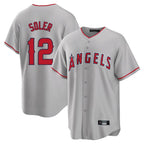 Los Angeles Angels #12 Jorge Soler Player Gray Fedasgoge Home Game Stitched Jerseys