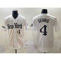 New York Yankees #4 Lou Gehrig White Fedasgoge 'Gothic Legacy Edition' Vapor Premier Limited Stitched Jersey