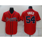 Atlanta Braves #54 Max Fried Red Fedasgoge Stitched Cool Base Jersey