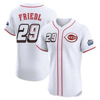 Cincinnati Reds #29 TJ Friedl Player White Fedasgoge Speedway Classic Limited Elite Home Stitched Jerseys