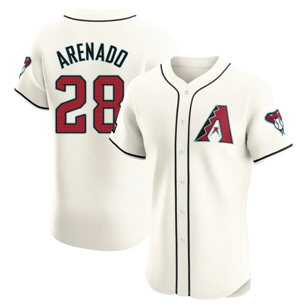 Arizona Diamondbacks #28 Nolan Arenado Player Cream Fedasgoge Limited Elite Home Game Stitched Jerseys