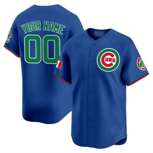 Custom Chicago Cubs Mexico Vapor Premier Limited Jersey V3 ¨C Royal Fedasgoge