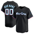 Custom Miami Marlins Black Fedasgoge Alternate Limited Jersey