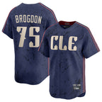 Cleveland Guardians #75 Connor Brogdon Player Navy Fedasgoge City Connect Limited Home Stitched Jerseys
