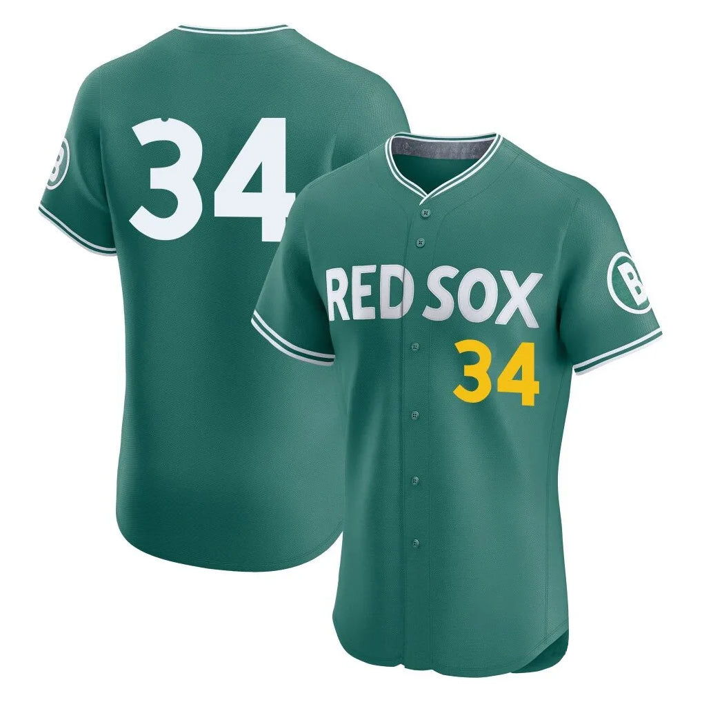 Boston Red Sox #34 David Ortiz Player Green Fedasgoge City Connect Limited Elite Home Game Stitched Jerseys1