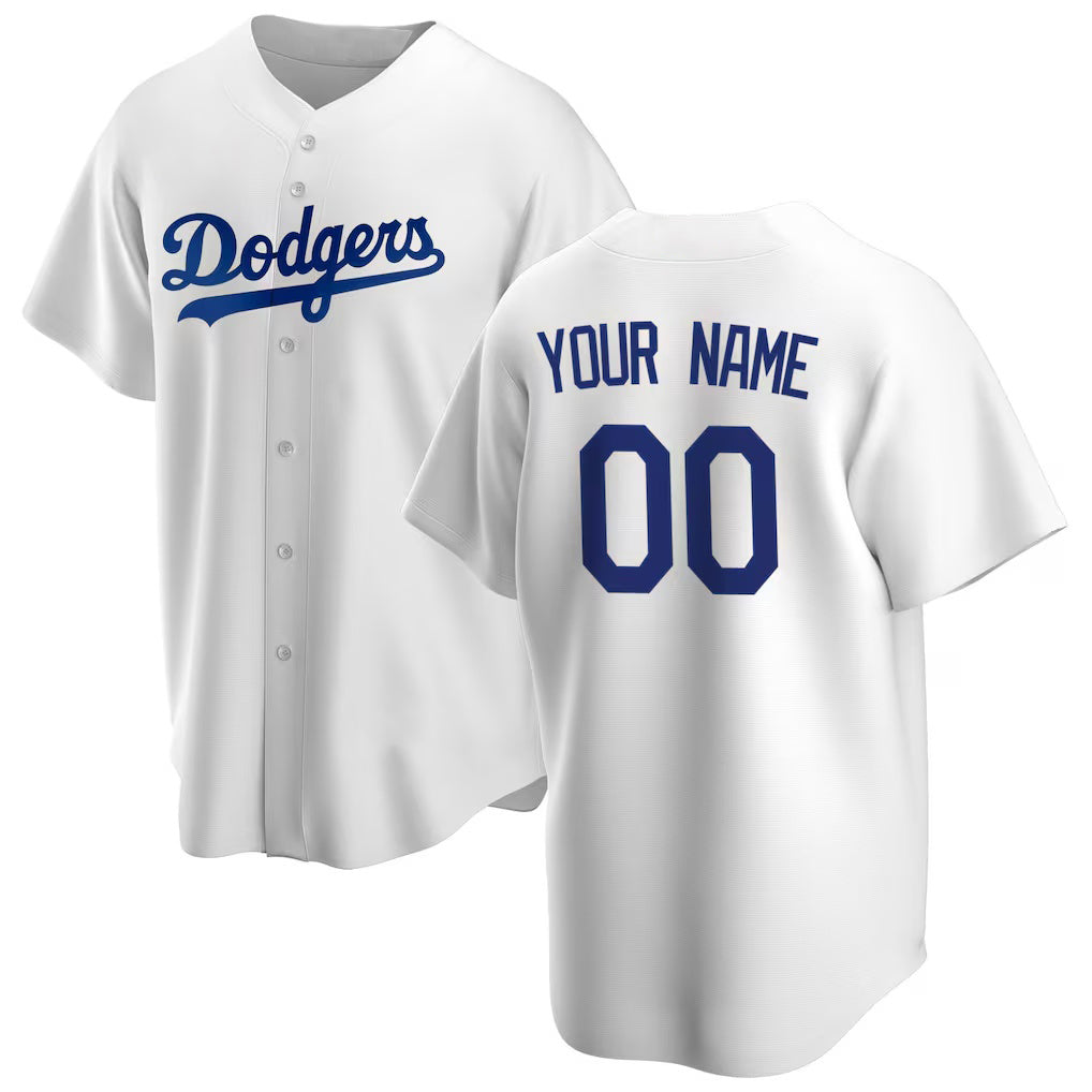 Custom Los Angeles Dodgers White Fedasgoge Home Replica Jersey