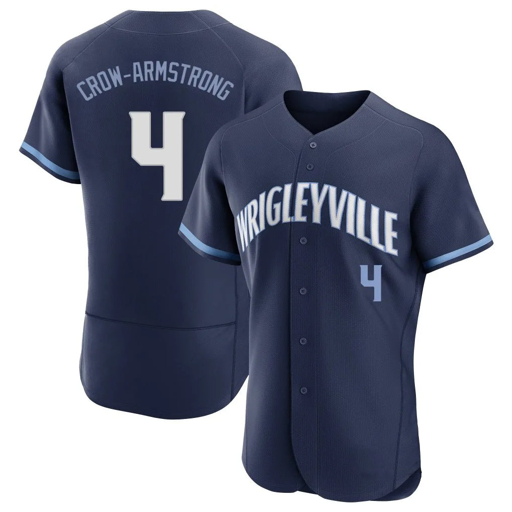 Chicago Cubs #4 Pete Crow-Armstrong Player Navy Fedasgoge City Connect Limited Elite Home Stitched Jerseys