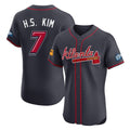 Atlanta Braves #7 Ha-Seong Kim Player Navy Fedasgoge 2025 Speedway Classic Limited Elite Home Game Stitched Jerseys
