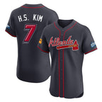 Atlanta Braves #7 Ha-Seong Kim Player Navy Fedasgoge 2025 Speedway Classic Limited Elite Home Game Stitched Jerseys