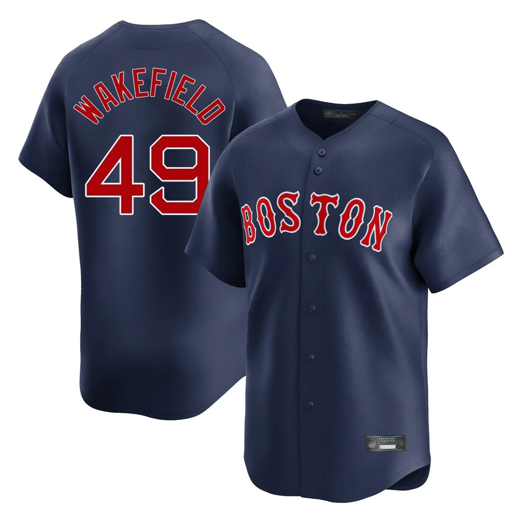 Boston Red Sox #49 Tim Wakefield Player Navy Fedasgoge Limited Home Game Stitched Jerseys1