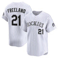 Colorado Rockies #21 Kyle Freeland White Fedasgoge Home Limited Player Jersey