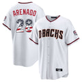 Arizona Diamondbacks #28 Nolan Arenado Player White Fedasgoge USA 250 Fourth of July Home Game Stitched Jerseys