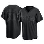 Chicago Cubs #31 Greg Maddux Player Black Fedasgoge T-shirt Home Game Stitched Jerseys