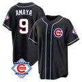 Chicago Cubs #9 Miguel Amaya Player Black Fedasgoge Fashion Out 150th Anniversary Game Stitched Jerseys
