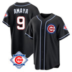Chicago Cubs #9 Miguel Amaya Player Black Fedasgoge Fashion Out 150th Anniversary Game Stitched Jerseys