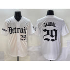 Detroit Tigers #29 Tarik Skubal White Fedasgoge 'Motor Gothic Edition' Vapor Premier Limited Stitched Jersey