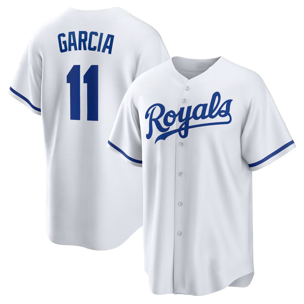 Kansas City Royals #11 Maikel Garcia White Fedasgoge Home Replica Jersey