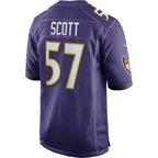 B.Ravens #57 Bart Scott Purple Fedasgoge Game Retired Player Jersey