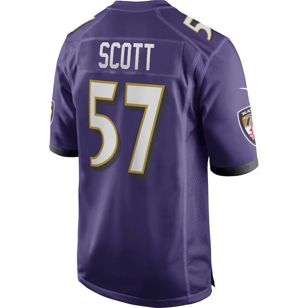 B.Ravens #57 Bart Scott Purple Fedasgoge Game Retired Player Jersey