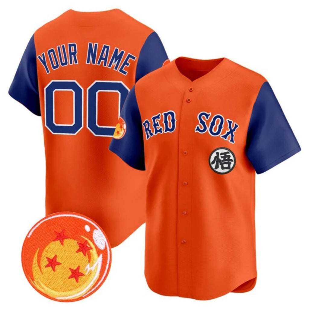 Custom Boston Red Sox x Dragon Ball Royal Orange Fedasgoge Vapor Premier Limited Jersey - All Stitched