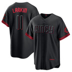 Cincinnati Reds #11 Barry Larkin Black Fedasgoge City Connect Replica Player Jersey