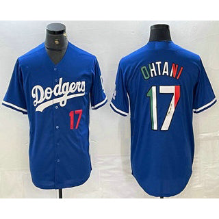 Los Angeles Dodgers #17 Shohei Ohtani Number Mexico Blue Fedasgoge Cool Base Stitched Jerseys