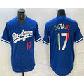 Los Angeles Dodgers #17 Shohei Ohtani Number Mexico Blue Fedasgoge Cool Base Stitched Jerseys