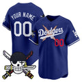 Custom Los Angeles Dodgers x One Piece Royal Fedasgoge Zoro Patch Vapor Premier Limited Jersey - Stitched