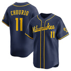 Milwaukee Brewers #11 Jackson Chourio Navy Fedasgoge Alternate 2 Limited Jersey