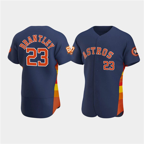 Houston Astros #23 Michael Brantley Navy Fedasgoge 60th Anniversary Flex Base Stitched Jersey
