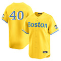 Boston Red Sox #40 Willson Contreras Player Yellow Fedasgoge Limited Home Game Stitched Jerseys1