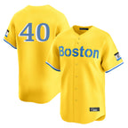 Boston Red Sox #40 Willson Contreras Player Yellow Fedasgoge Limited Home Game Stitched Jerseys1