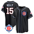 Chicago Cubs #15 Carson Kelly Player Black Fedasgoge Fashion Out 150th Anniversary Game Stitched Jerseys